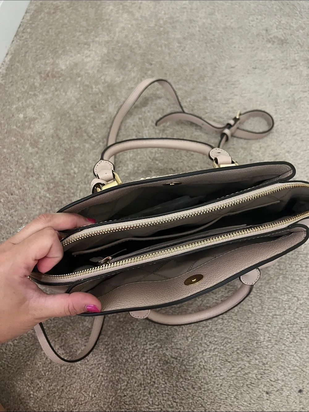 Michael Kors Light Blush Dome Crossbody Satchel